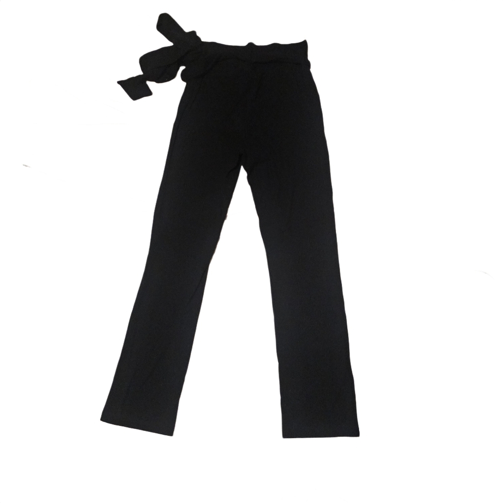 Reformation Kassia Ribbed Tie Waist Knit Pants | Black | Size M